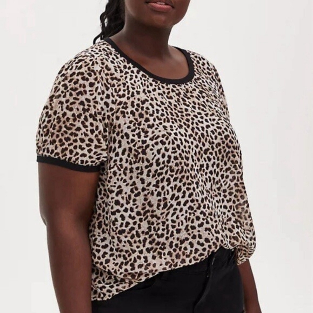 Torrid Sheer Leopard Print T-shirt - 1X